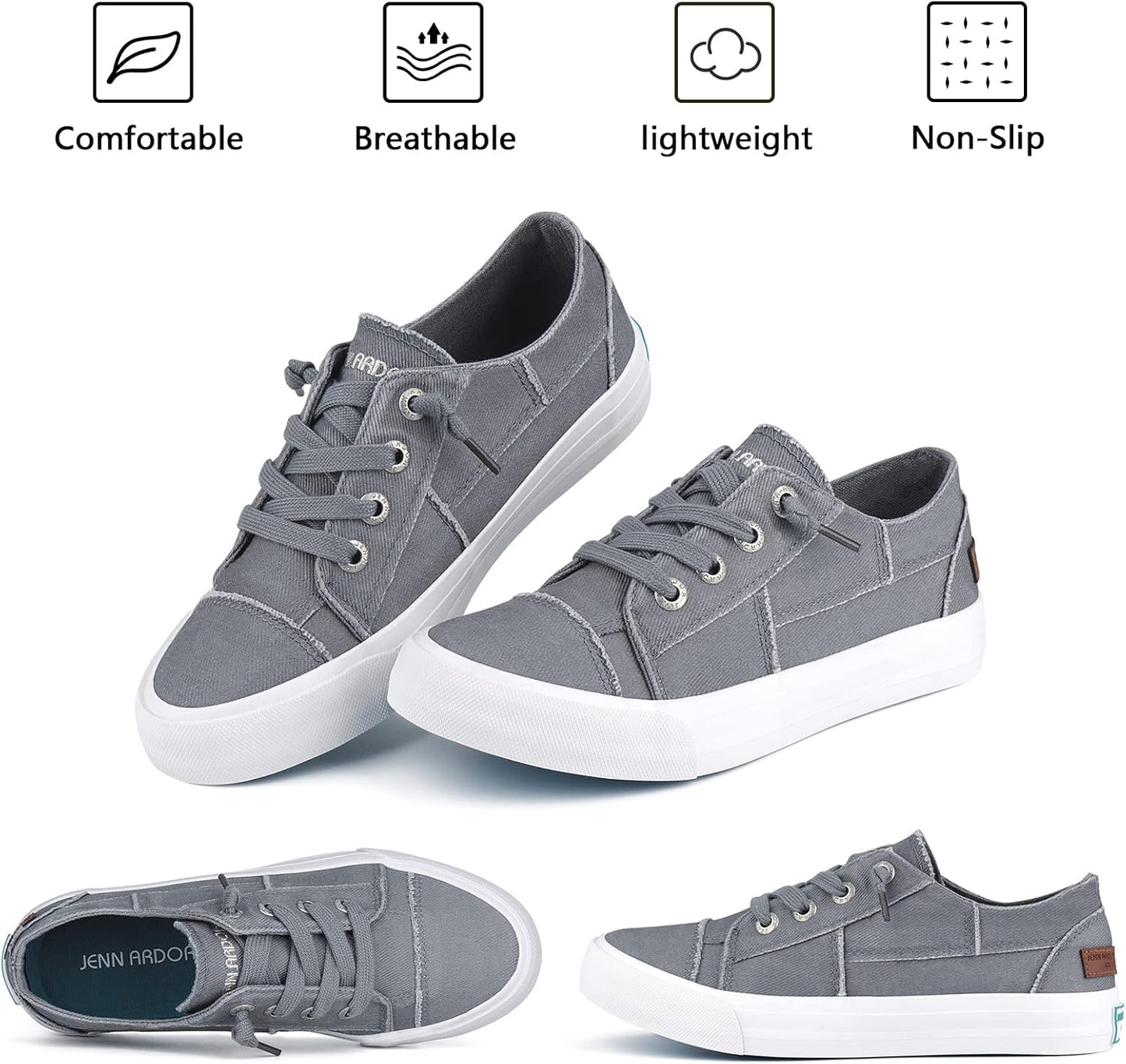 Slip on Canvas Shoes for Women Low Top Fashion Sneakers Comfortable Walking Flats