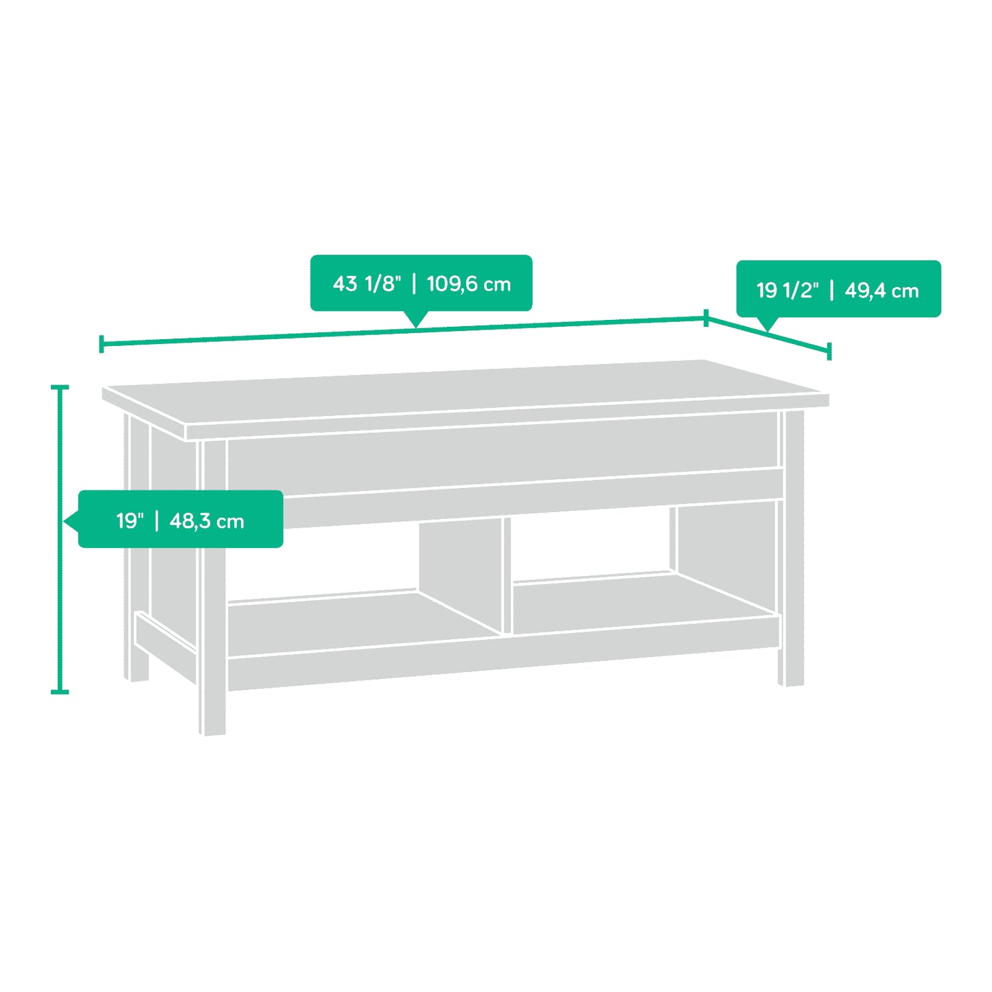 Cannery Bridge Lift-Top Coffee Table, Lintel Oak Finish