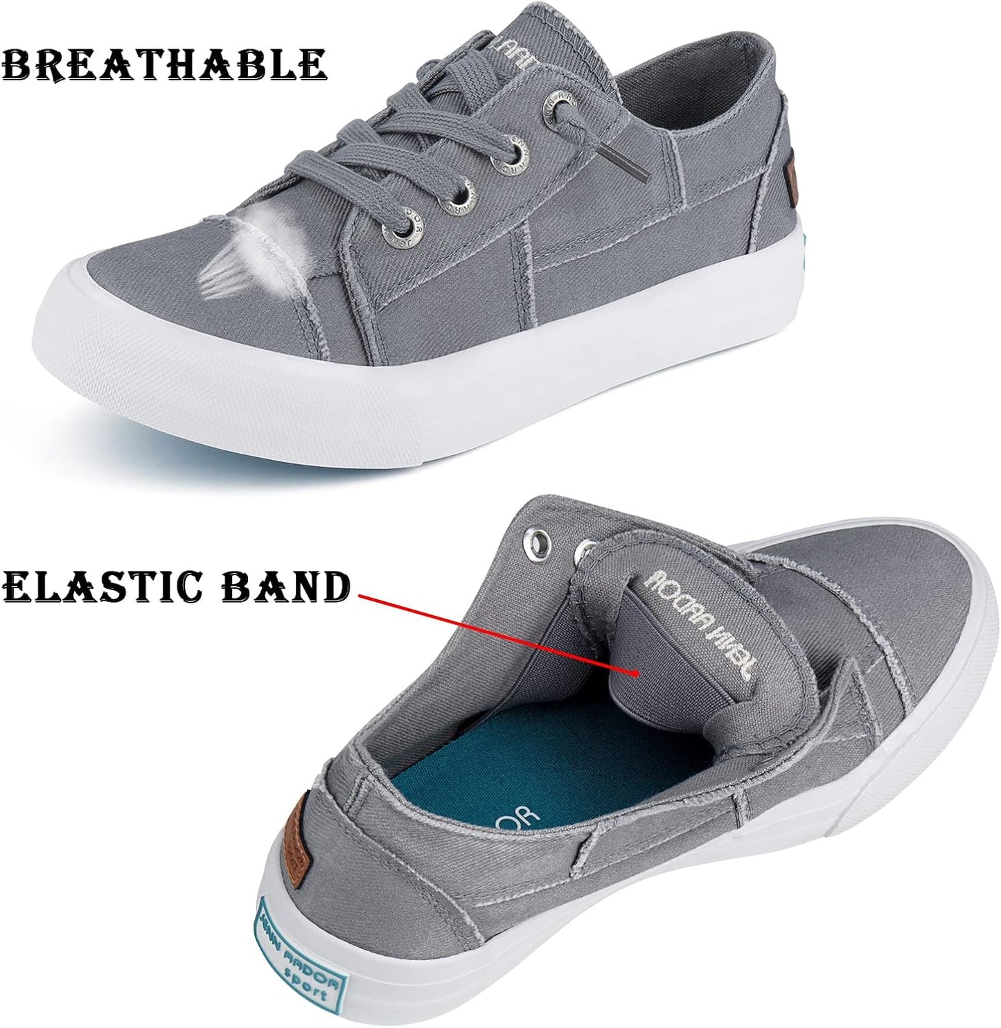 Slip on Canvas Shoes for Women Low Top Fashion Sneakers Comfortable Walking Flats