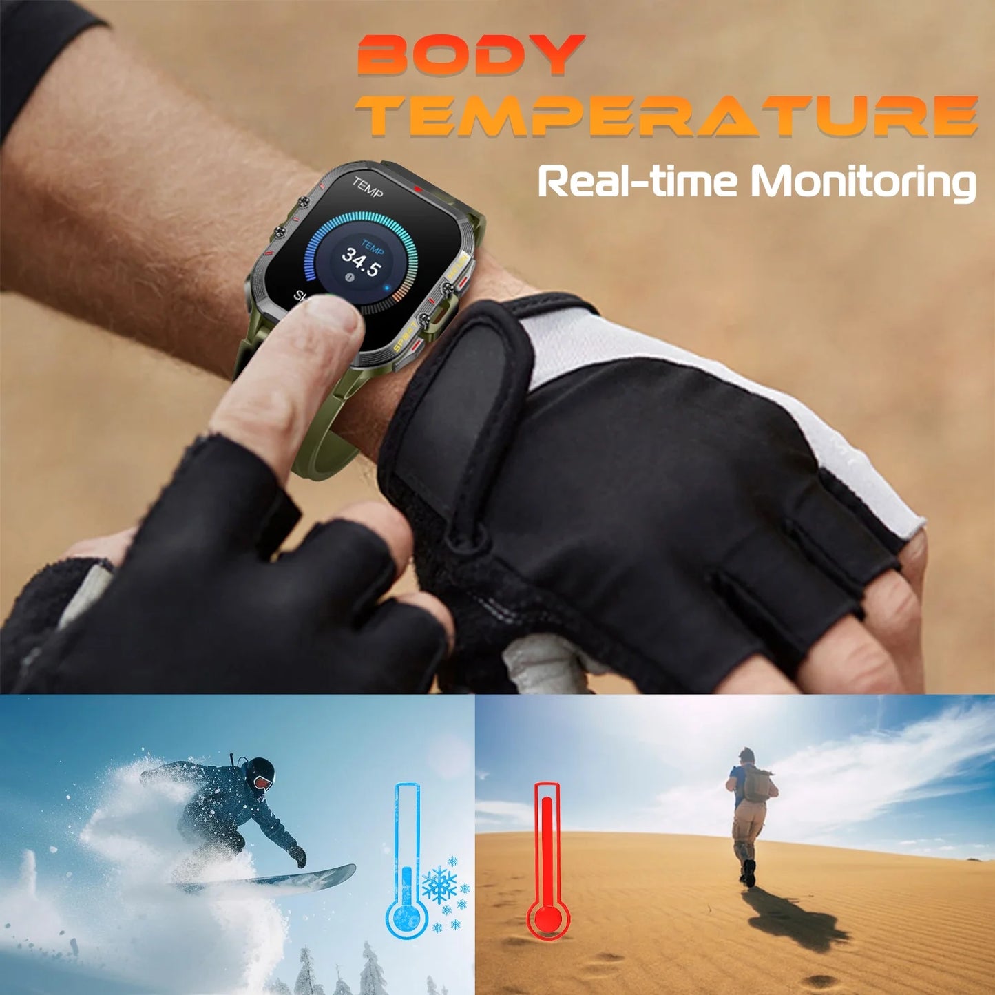Sports Smart Watch for Men Women Outdoor Fitness Tracker with 100+ Sport Modes Bluetooth Call 1.96" Full Touch Smartwatches Waterproof for Android Iphone (Green)