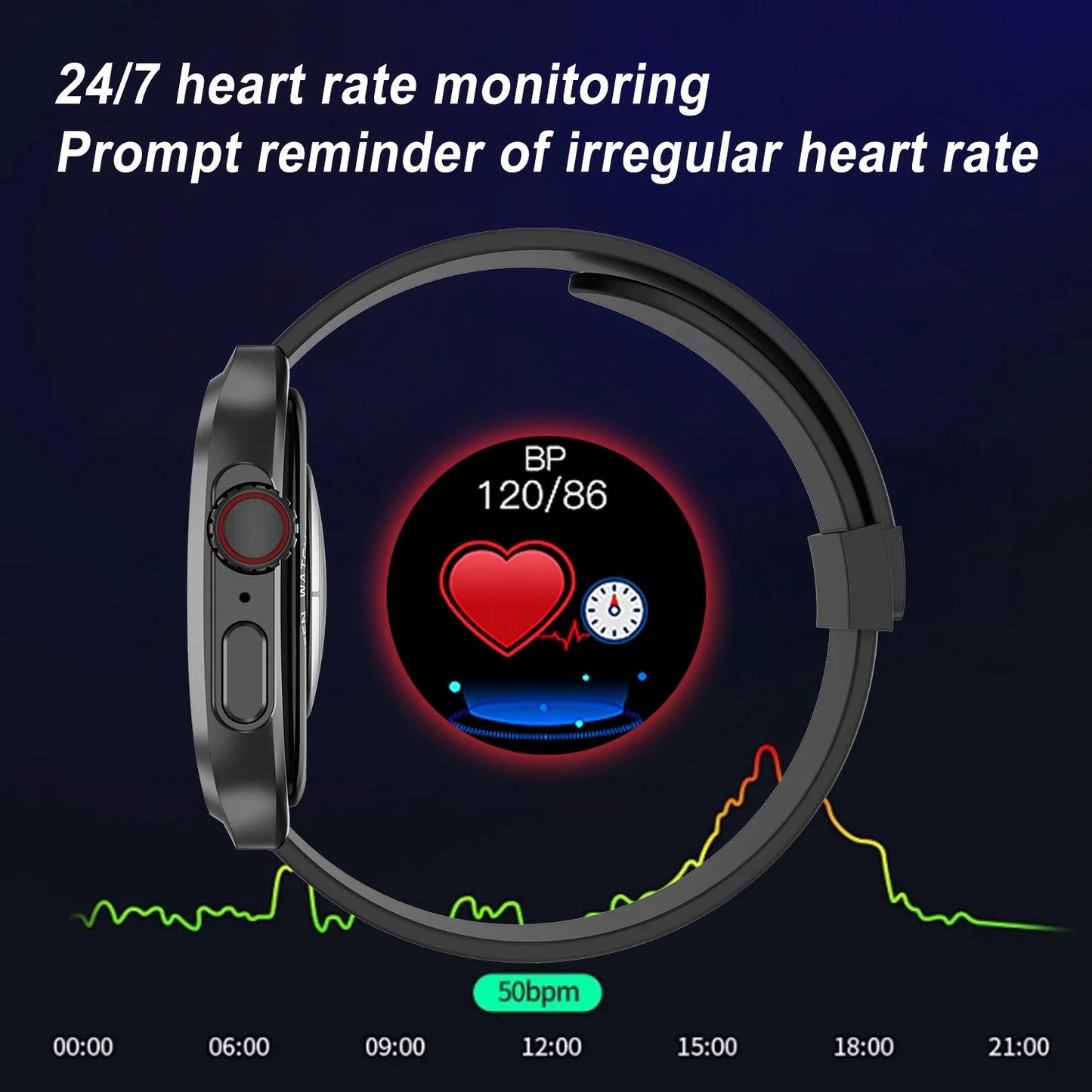 Smart Watch 1.96"Full Touch for Android and Iphone Bluetooth Call 300Mah Battery Capacity Smartwatches with Fitness Tracker 100+ Sports Modes Waterproof Wrist Watch for Men Women(Black)