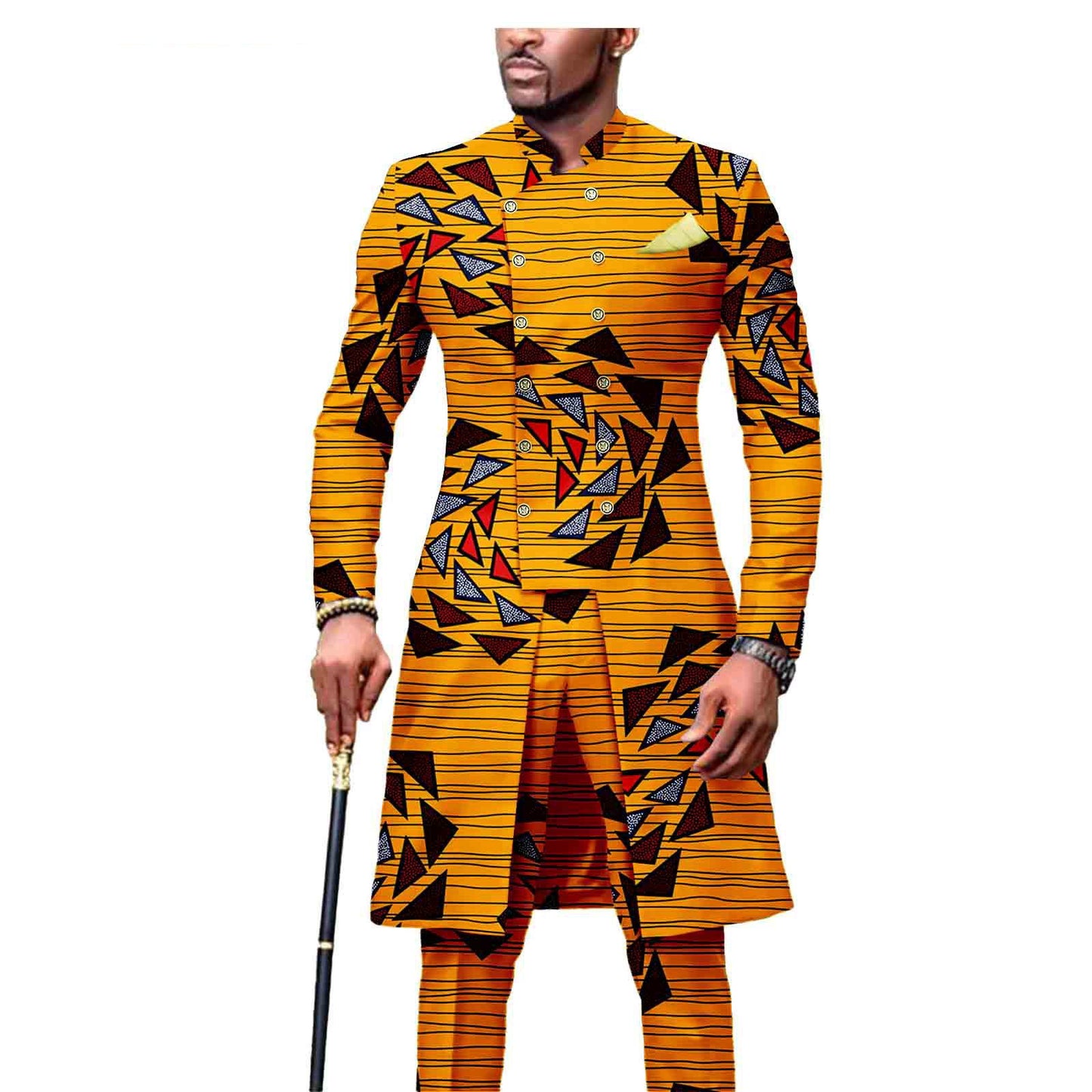 African Men's Slim Fashion Two Piece