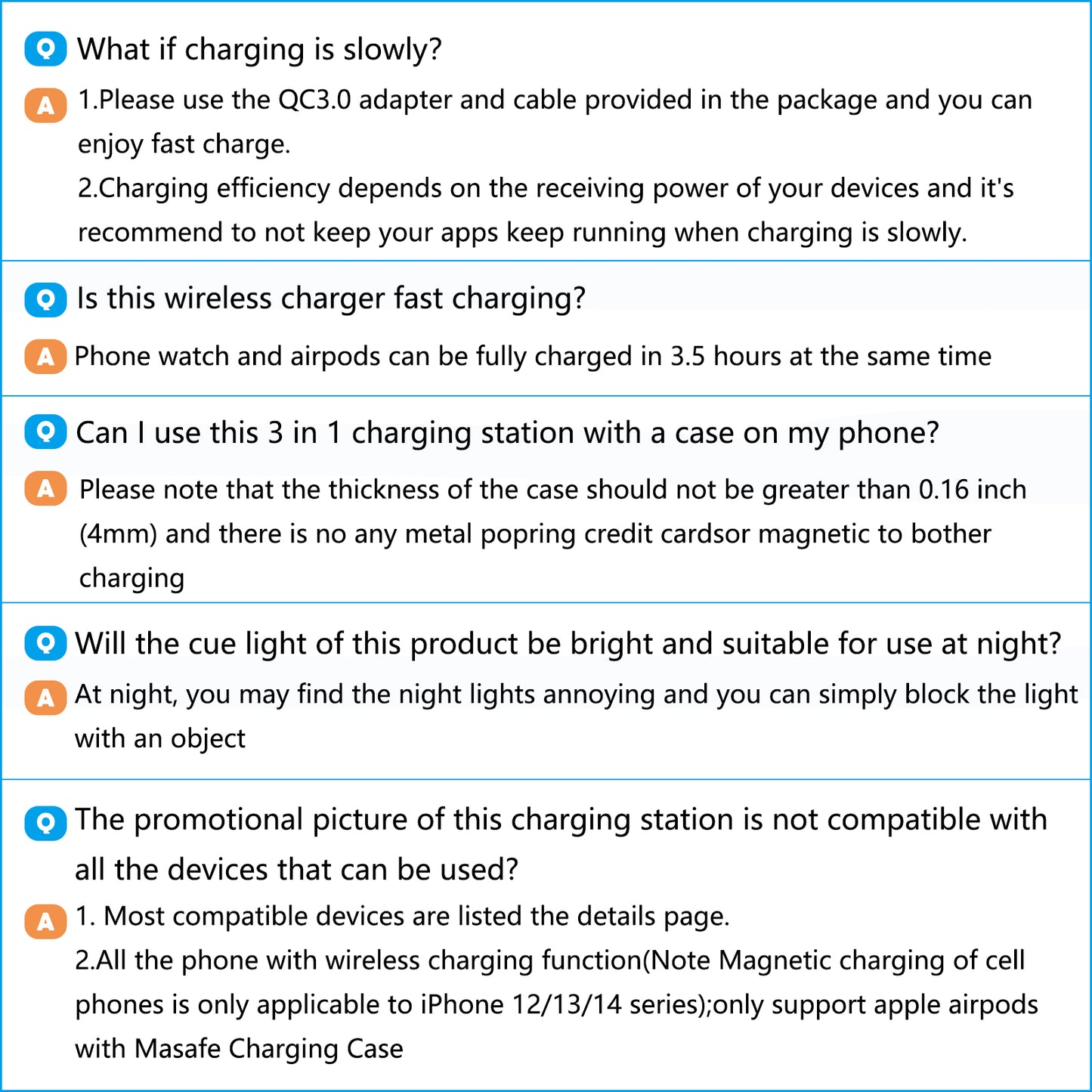 3 in 1 Wireless Charging Station, 15W QC3.0 Magnetic Fast Charging Stand Dock, Wirelss Charger for Iphone 15 14 13 12 11 Pro Max XS XR, Iwatch Series 9 8 7 6 5 4 3 2 SE, Airpods 3 2 Pro (Black)