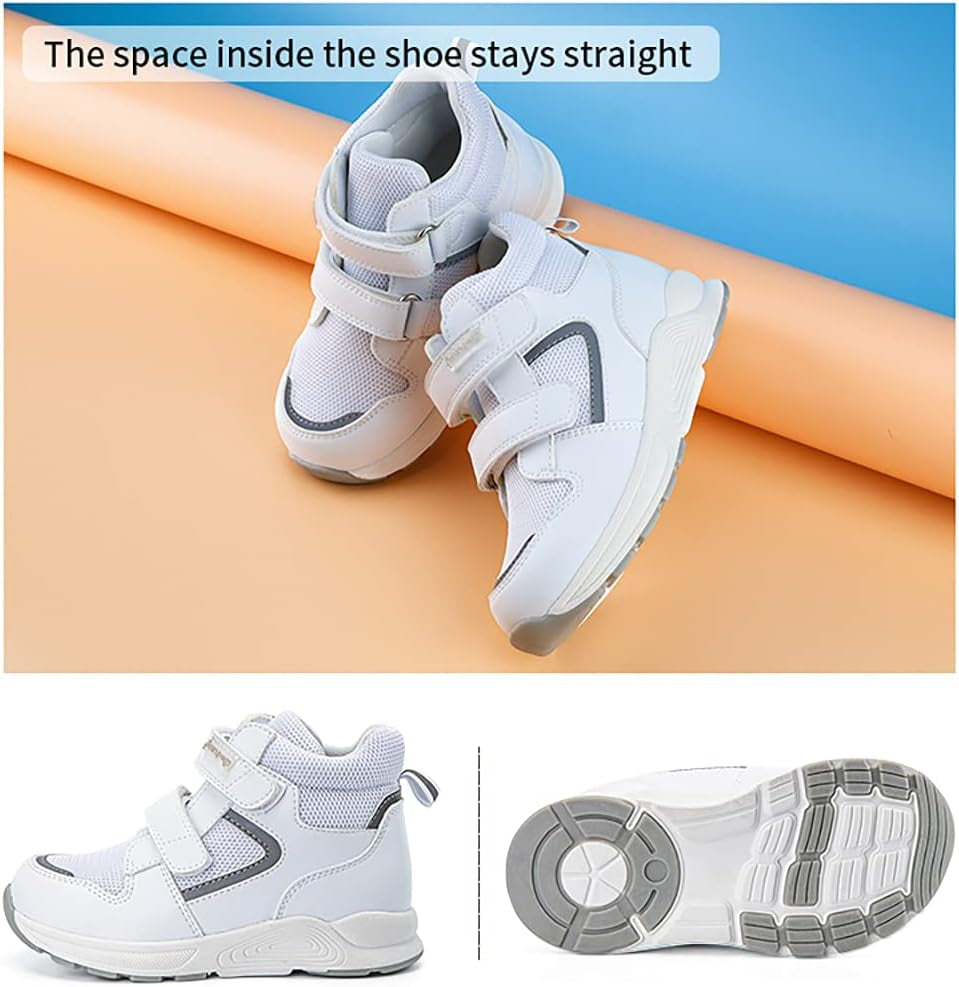 Toddlers Orthopedic Shoes，Kids High-Top Corrective Sneakers for Boys and Girls with Arch and Ankle Support, Non-Slip Soles