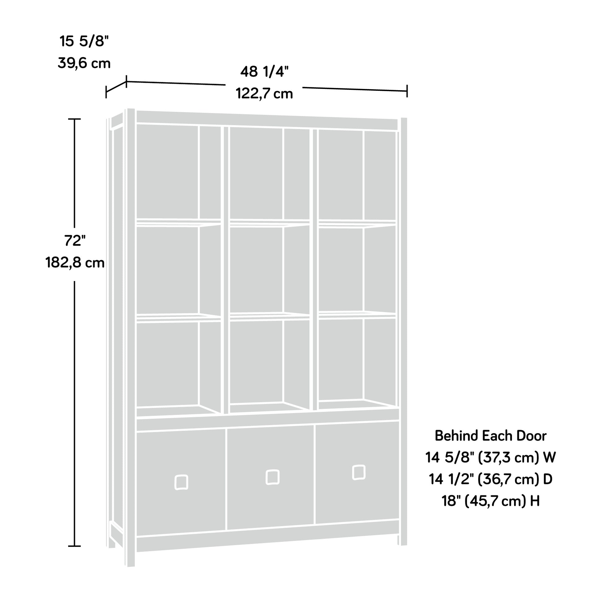 Cannery Bridge Office or Living Room Storage Wall Unit, Lintel Oak Finish