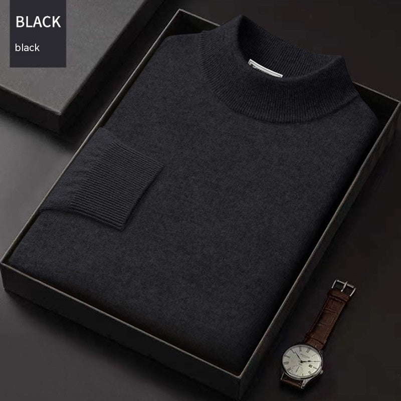 Fall Winter Men Half-collar Wool Sweater