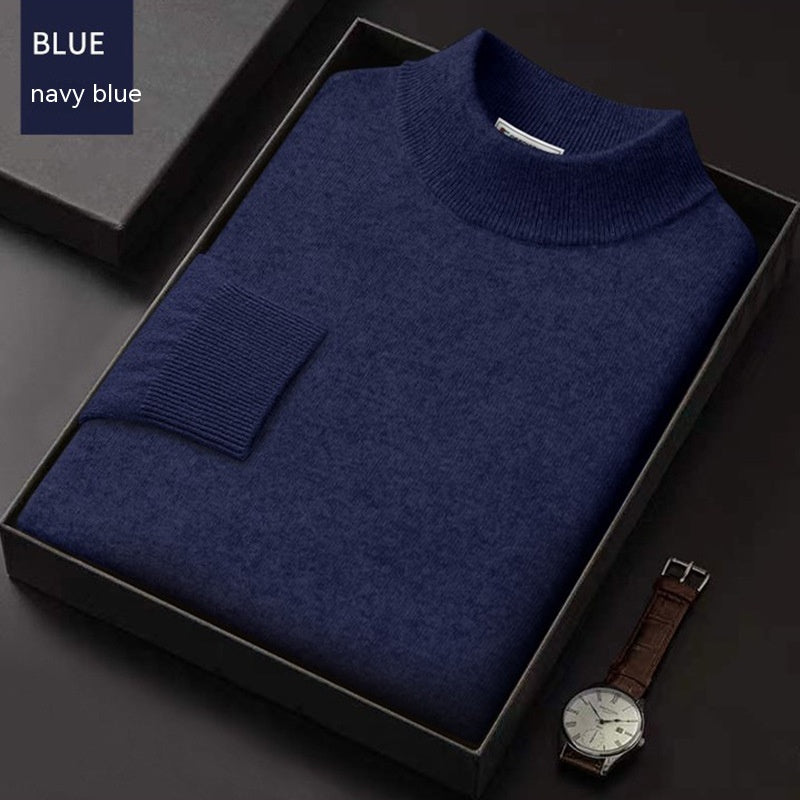 Fall Winter Men Half-collar Wool Sweater