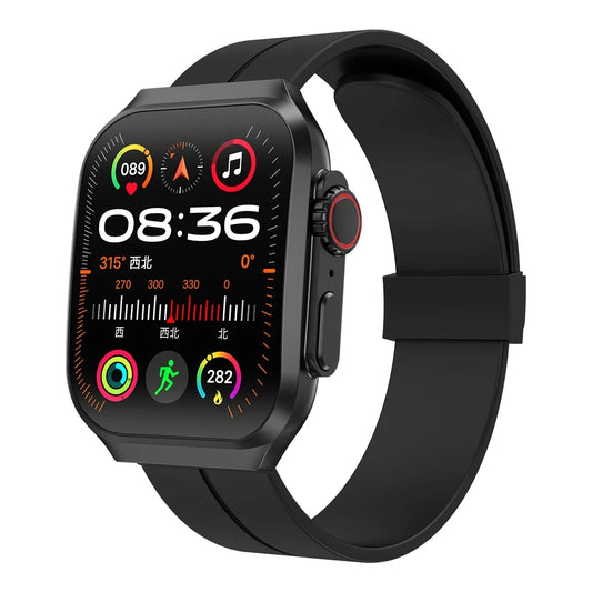 Smart Watch 1.96"Full Touch for Android and Iphone Bluetooth Call 300Mah Battery Capacity Smartwatches with Fitness Tracker 100+ Sports Modes Waterproof Wrist Watch for Men Women（Black）