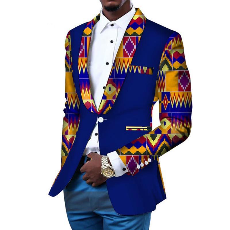 African Men's Casual Printed Cotton Suit