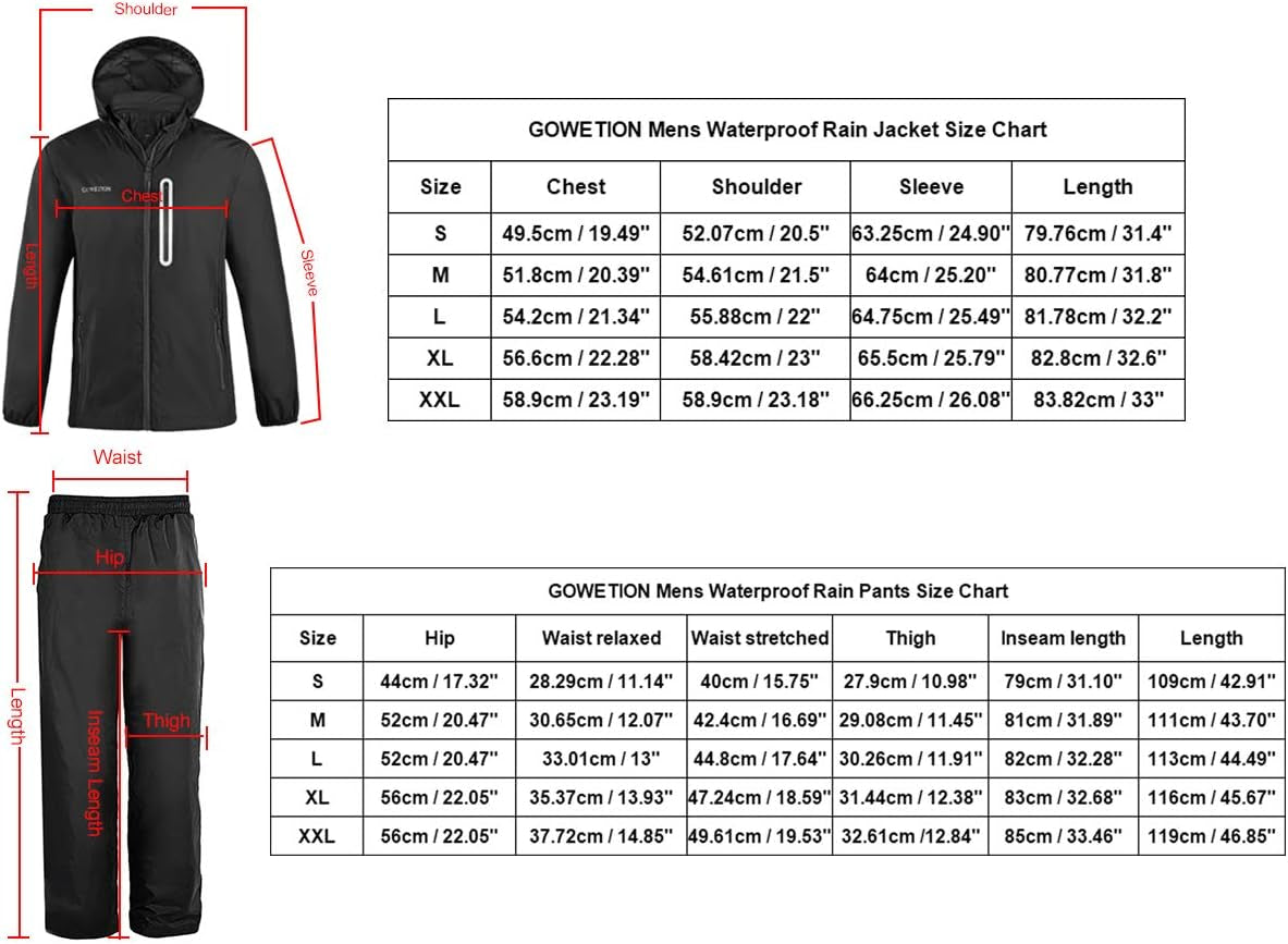 Men'S Light Rain Jacket Suits Golf Rain Suits Rain Gear for Hiking Travel Bicycle