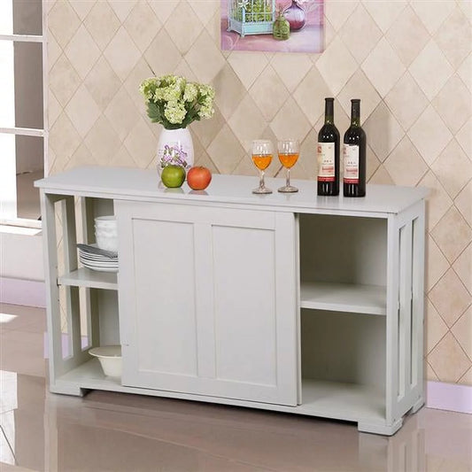 Sideboard Buffet Cabinet with Storage Sliding Door for Kitchen, Antique White