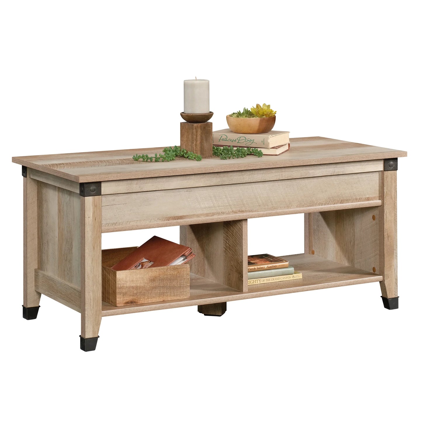 Carson Forge Lift Top Coffee Table, Lintel Oak Finish