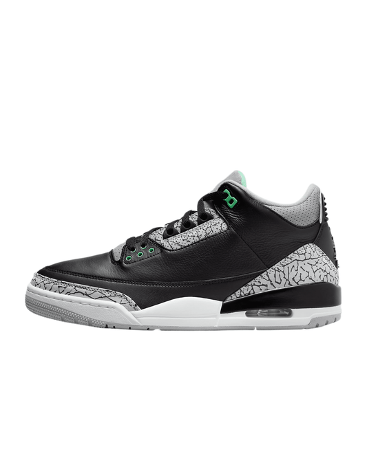 Men's Air Jordan 3 Retro Black/Green Glow-Wolf Grey CT8532-031, Size 11 US