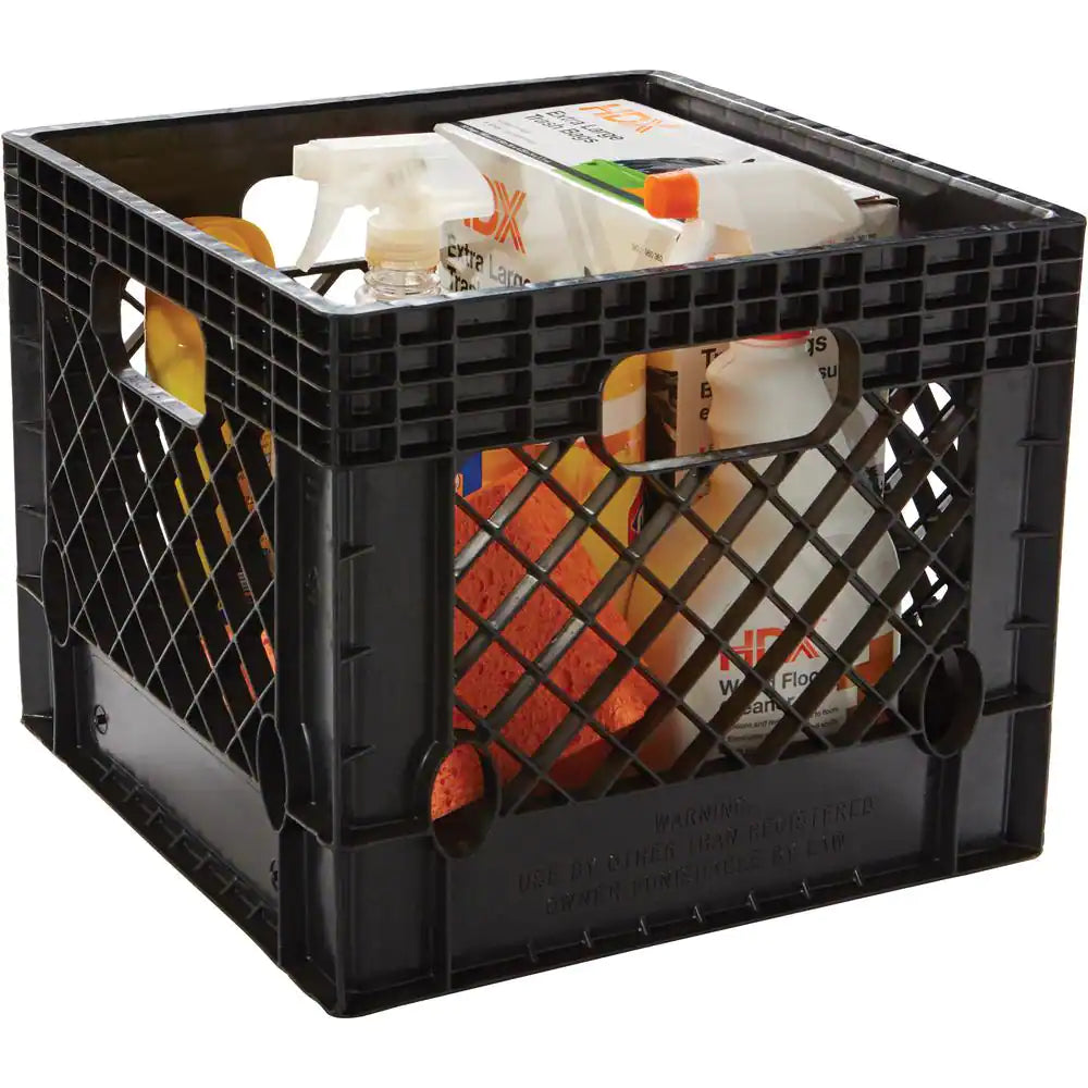 11 In. X 13 In. X 13 In. Black Milk Crate