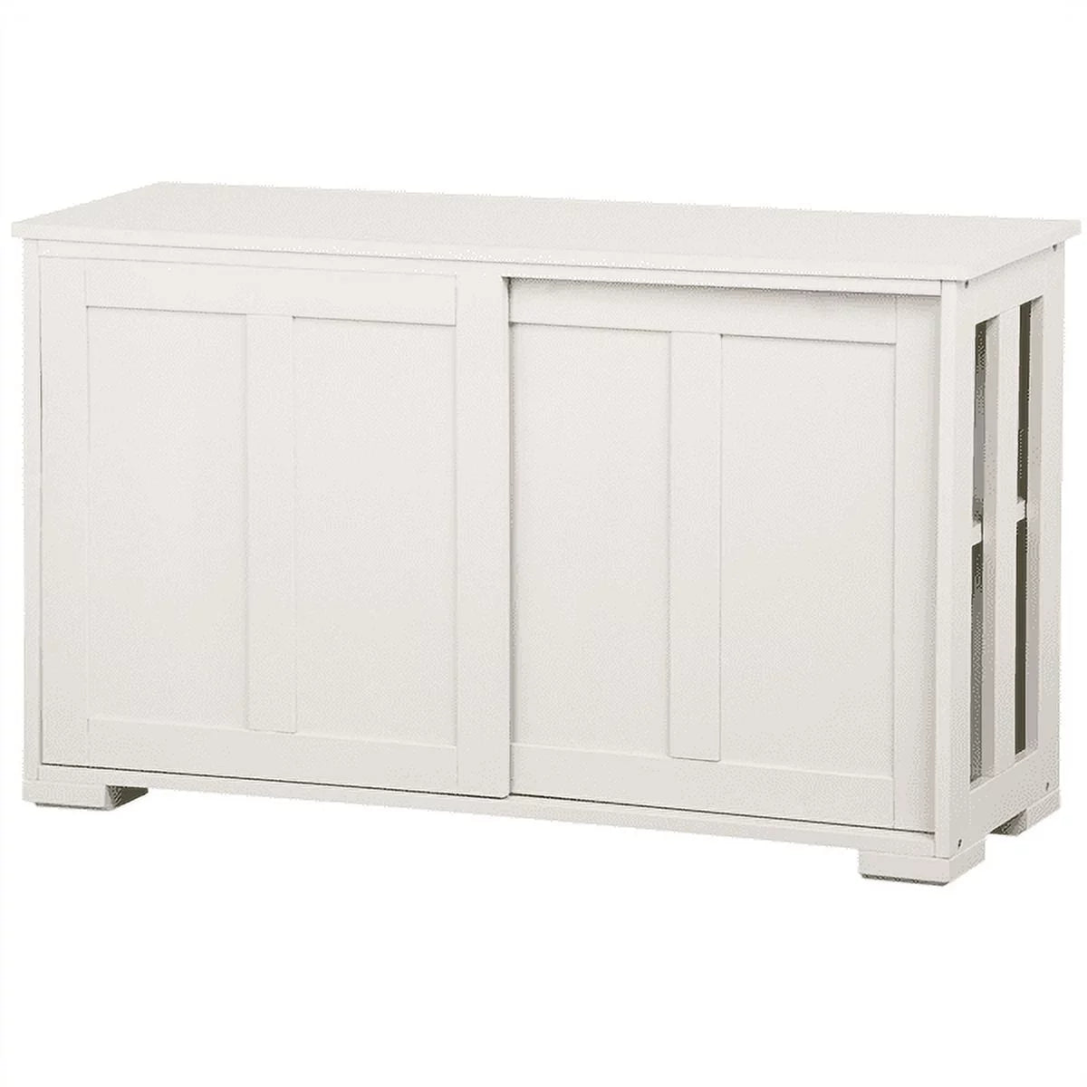 Antique White Buffet Cabinet Kitchen Table Sliding Door Stackable Sideboard Storage