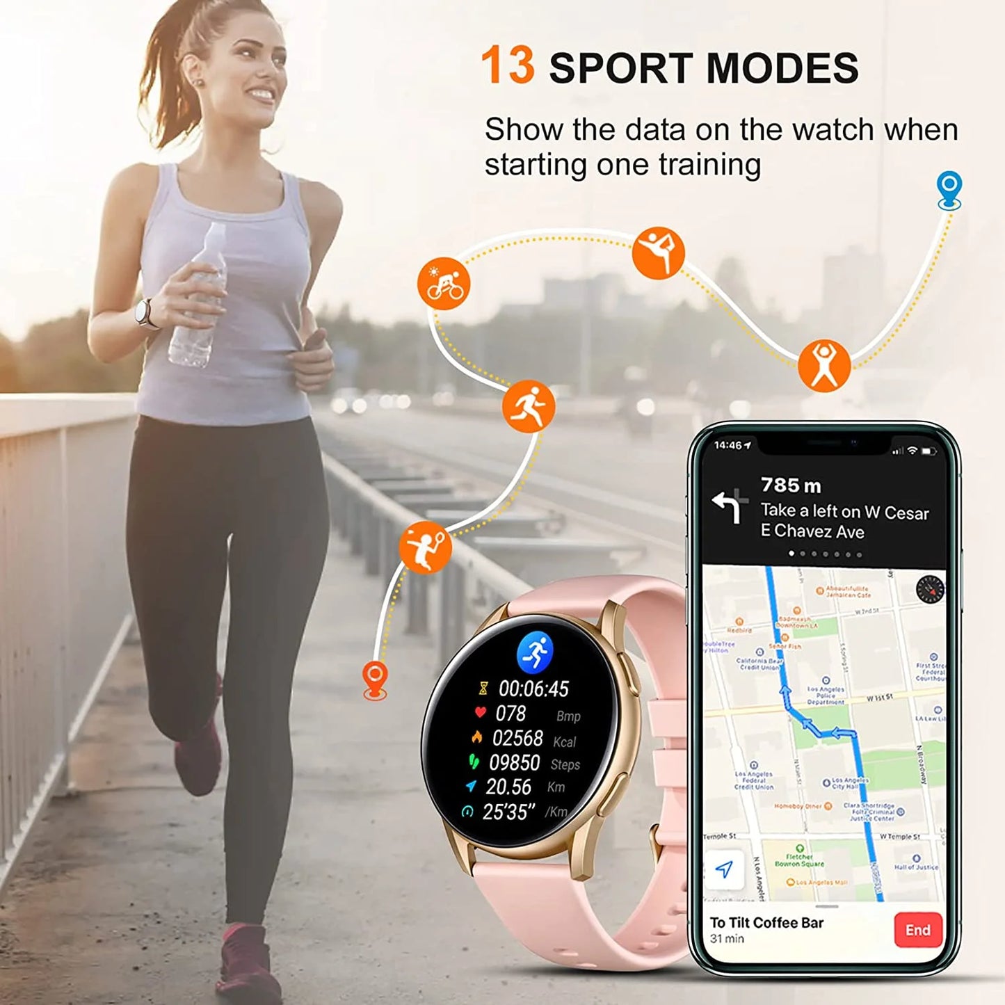 Smart Watches for Men Women Fitness Tracker Smartwatch Compatible with Apple Iphone Android Phones