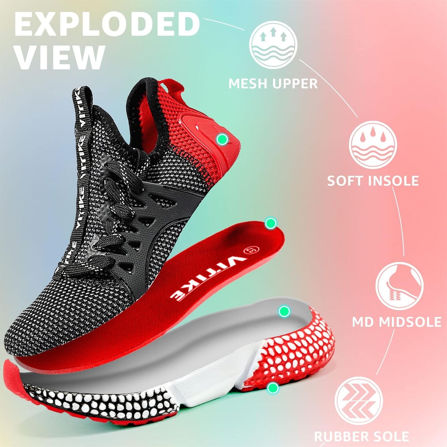 Boys Shoes Running Athletic Gym Shoes Girls Kids Running Sport Shoes Lightweight Breathable Sneakers