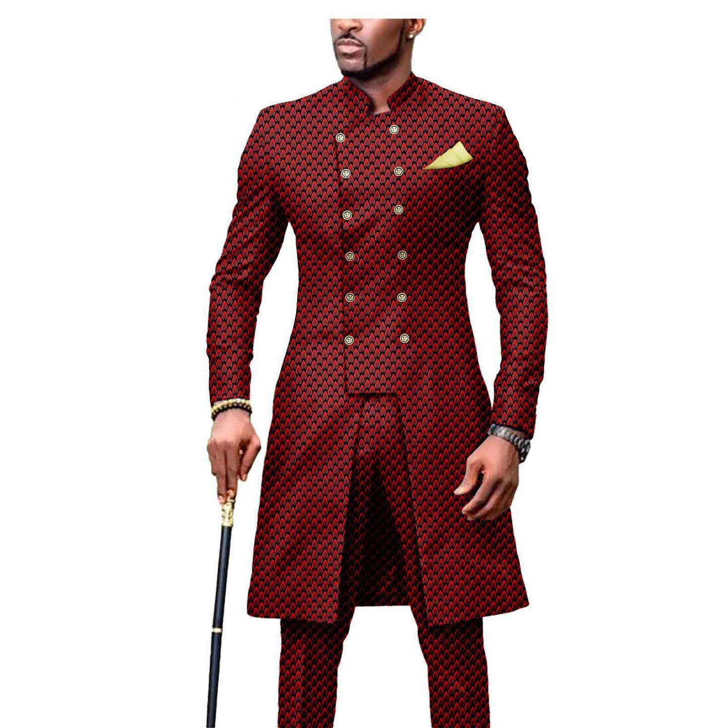 African Men's Slim Fashion Two Piece