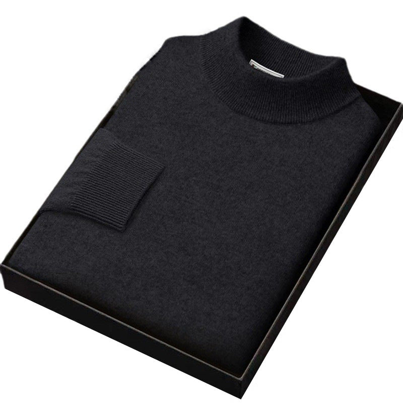 Fall Winter Men Half-collar Wool Sweater