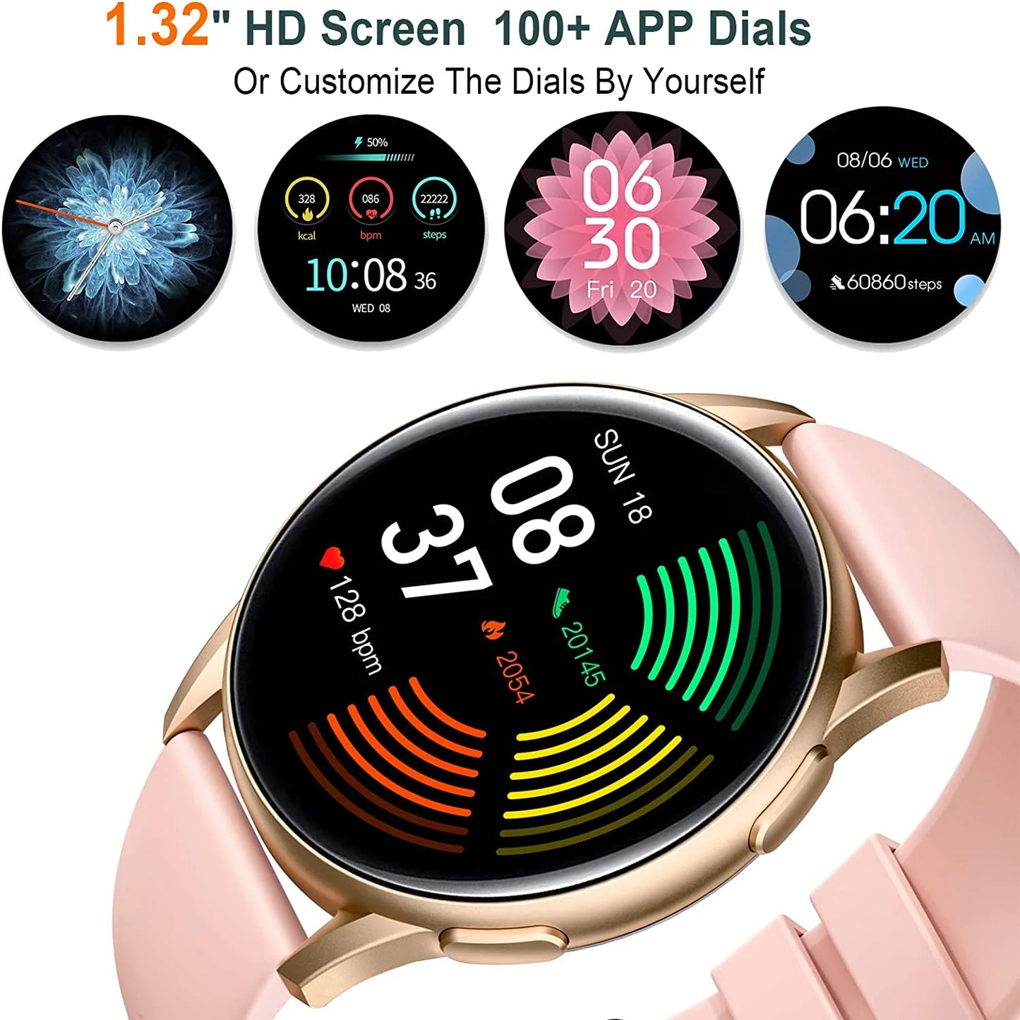 Smart Watches for Men Women Fitness Tracker Smartwatch Compatible with Apple Iphone Android Phones