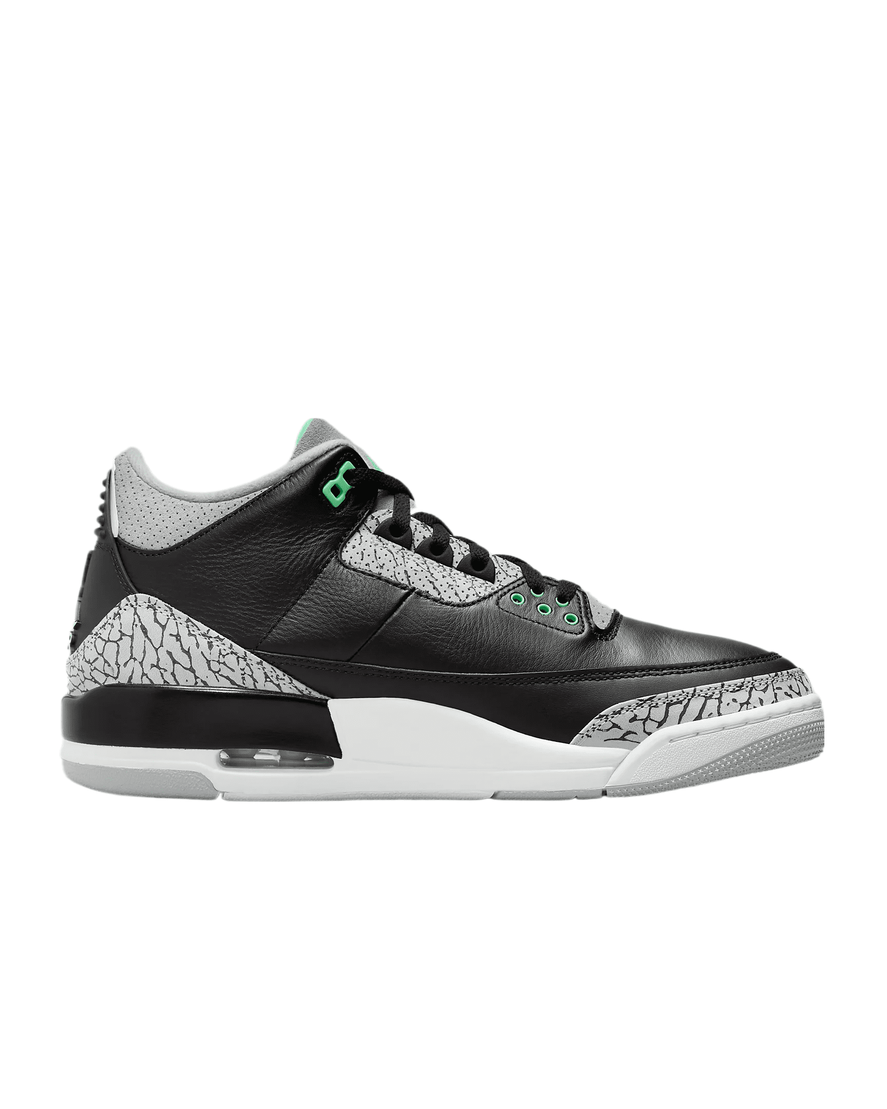 Men's Air Jordan 3 Retro Black/Green Glow-Wolf Grey CT8532-031, Size 11 US