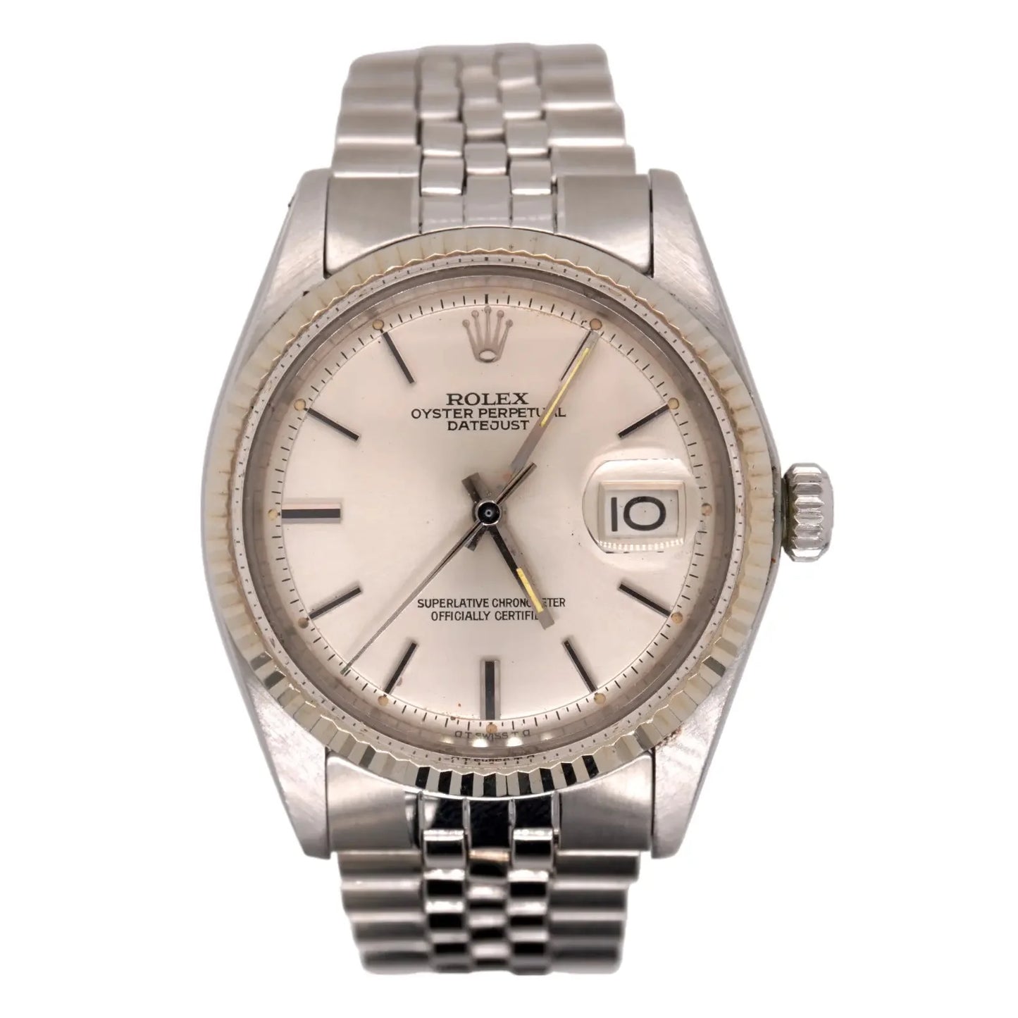 Men's 36mm Datejust Stainless Steel Watch with Jubilee Band and Silver Linen Dial