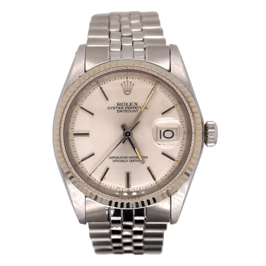 Men's 36mm Datejust Stainless Steel Watch with Jubilee Band and Silver Linen Dial