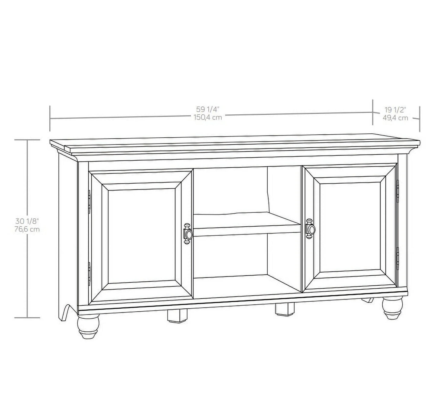 Crossmill TV Stand for Tvs up to 65", Weathered Oak Finish