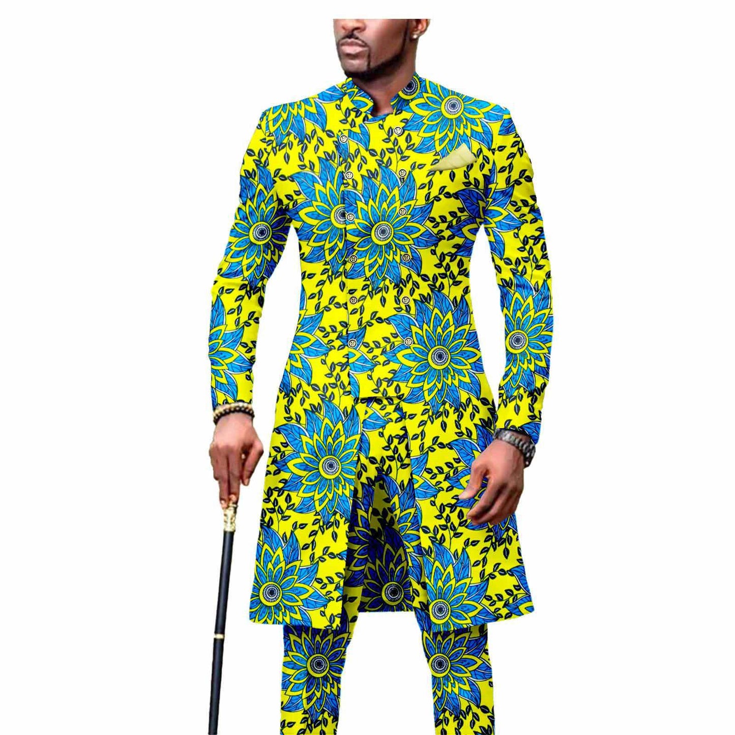 African Men's Slim Fashion Two Piece