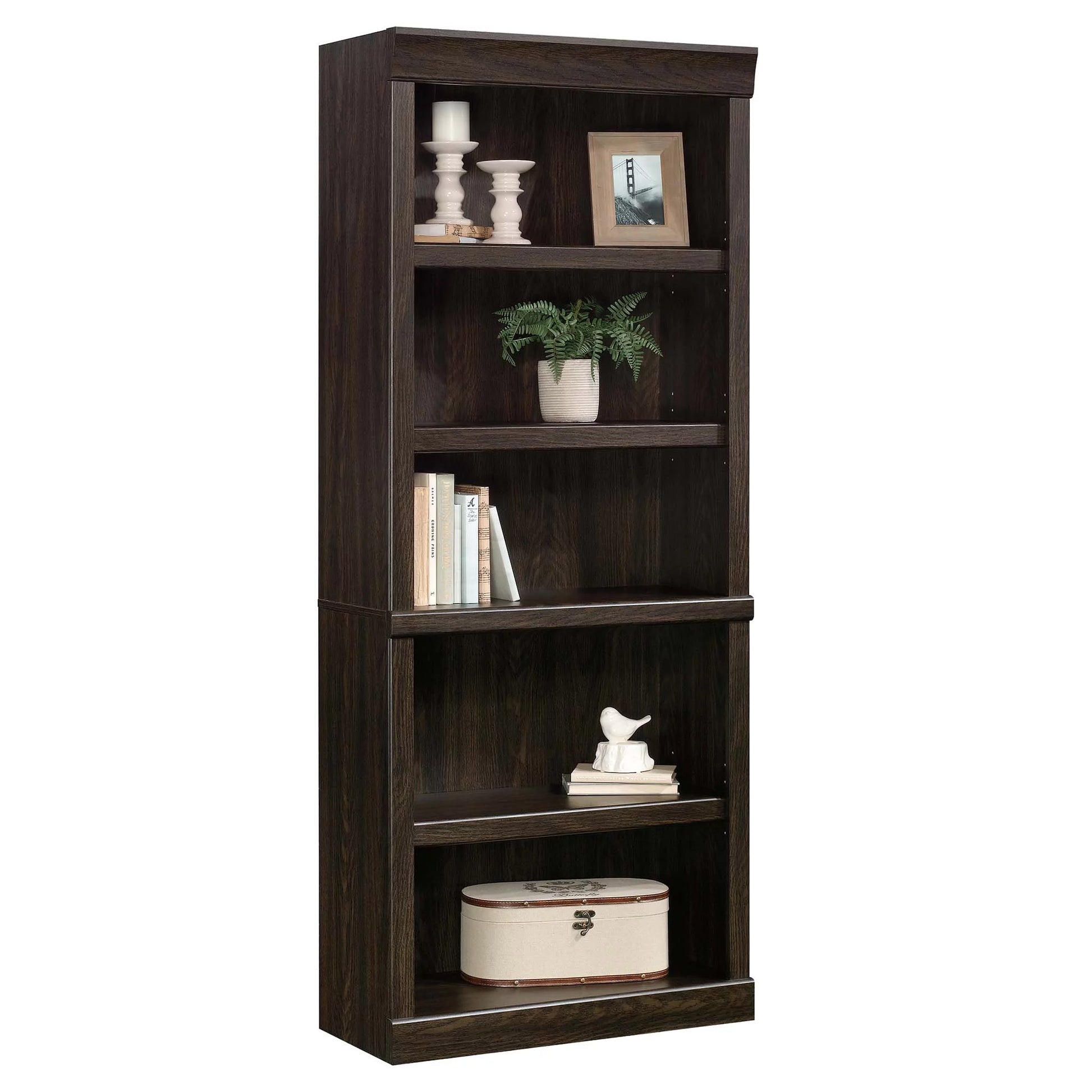 Glendale 5-Shelf Bookcase, Dark Oak