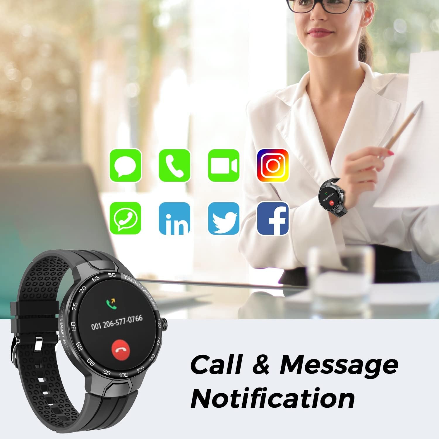 Smart Watch Fitness Tracker for Men Women Touch Screen Smartwatch with GPS Tracking Heart Rate Monitor Sleep Tracker IP68 Waterproof Pedometer Activity Tracker Fitness Watch for Android Ios Black