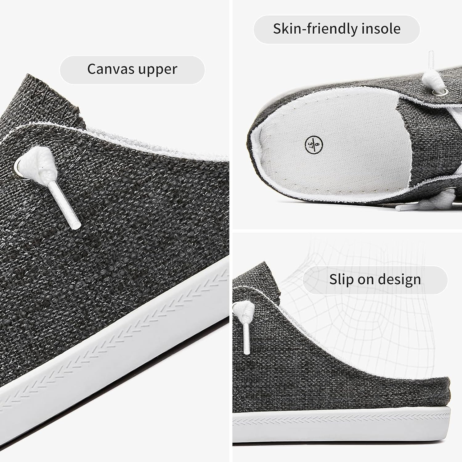 Women'S Slip on Shoes for Women Canvas Shoes Casual Mules Sneaker Fashion Backless Sneakers