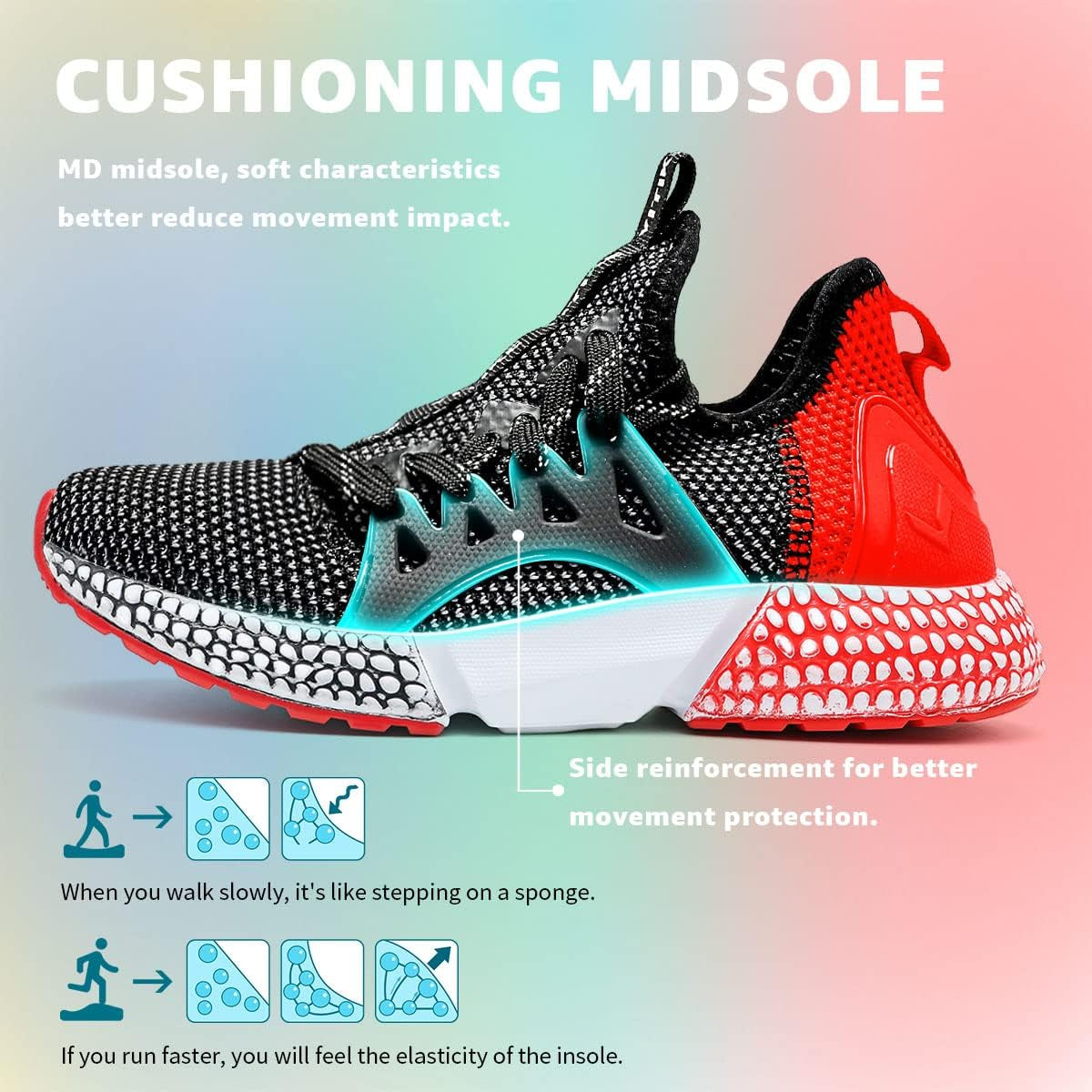 Boys Shoes Running Athletic Gym Shoes Girls Kids Running Sport Shoes Lightweight Breathable Sneakers