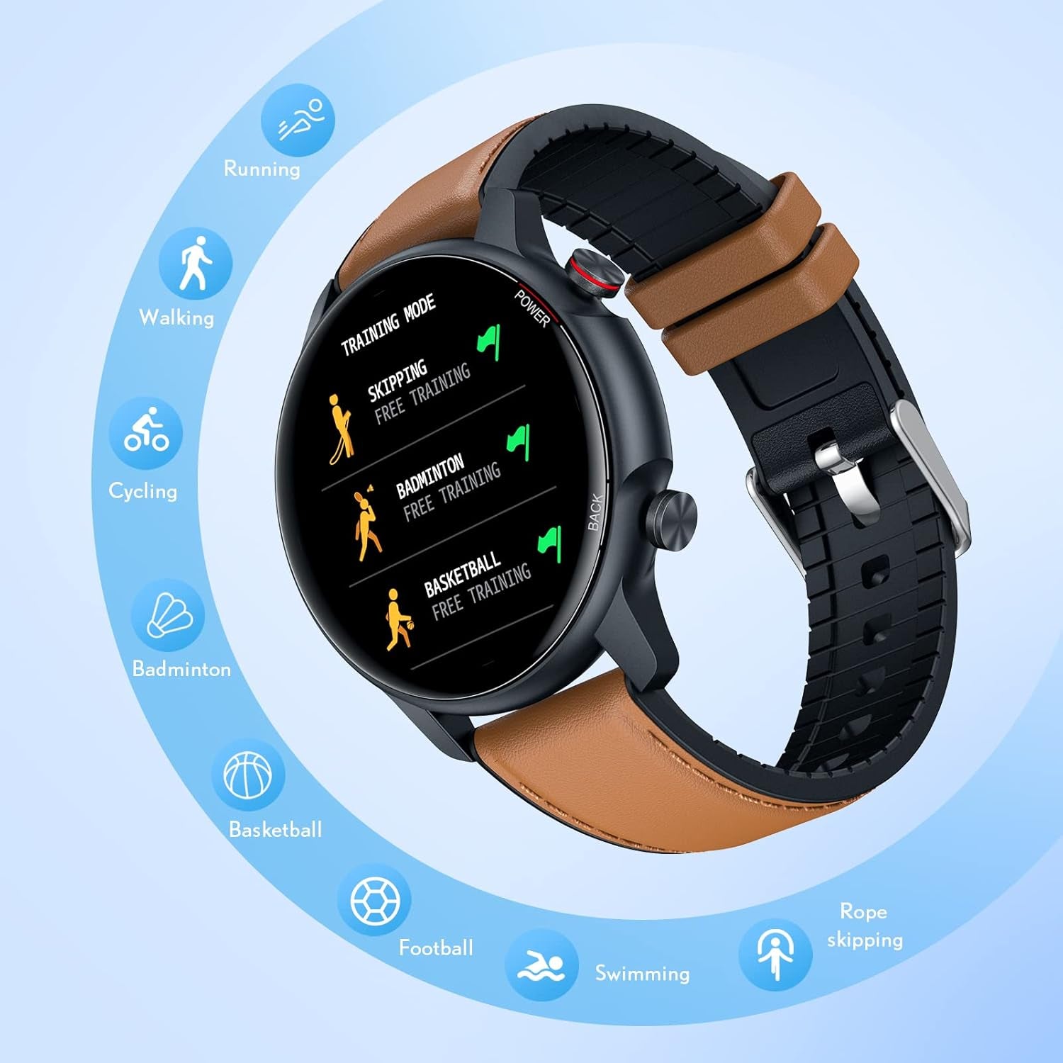 Smart Watch Fitness Tracker Men Smartwatch with Heart Rate Blood Pressure Monitor Pedometer Sport Sleep Waterproof Bluetooth Touch Screen Compatible Android Ios Phone