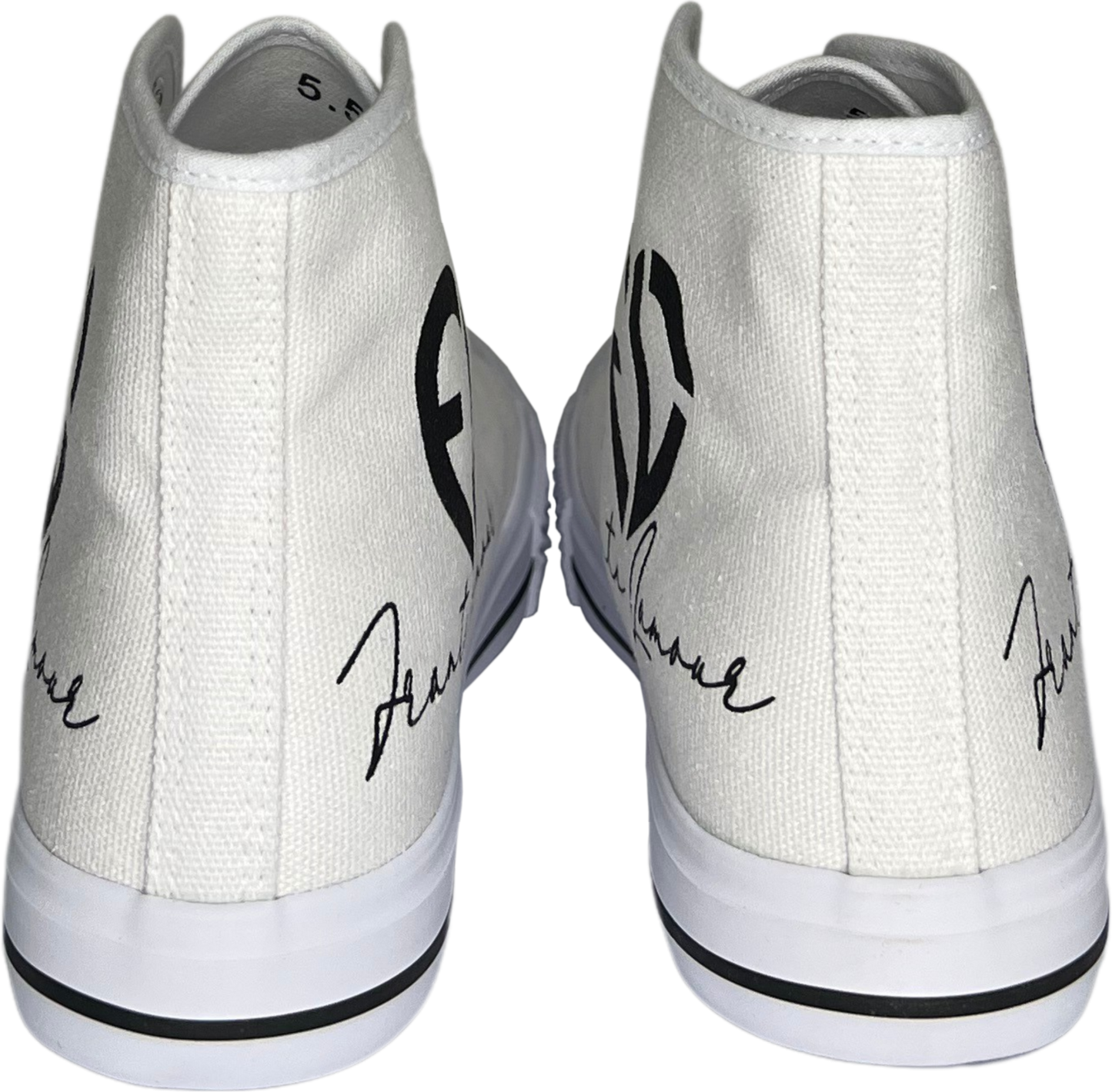 Frantz Lamour Signature Classic Men's High Top Canvas Lace Up Casual Walking Shoes - White & Black